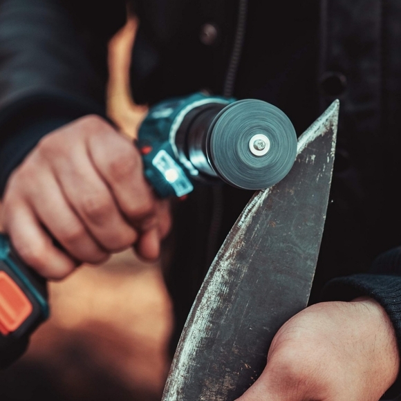 Lawn Mower Blade Sharpener Drill Attachment Kit w/ Free Blade Balancer & More - Picture 4 of 8